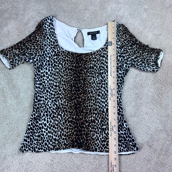 WHBM White House Black Market Knit Peplum Top Blouse Size Medium - Picture 6 of 10